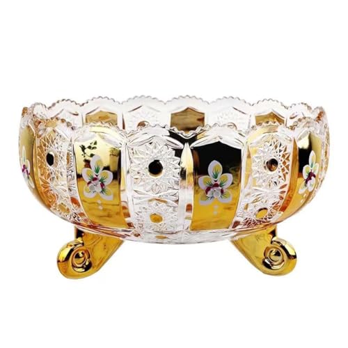 JUNYFFF Obstschale Stilvoll Gestalteter Obstkorb Lebensmittelqualität Glas Super Durable Obstschalen, Gold von JUNYFFF