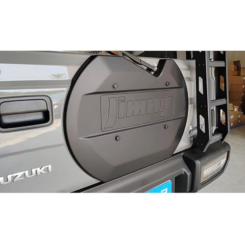 JUNZAI Auto-Reserveradabdeckung, für Suzuki Jimny JB64 JB74W 2019 2022, Wasserdicht, Schildkrötenpanzer-Ersatzradabdeckung, Modifikationszubehör,Matte Black von JUNZAI