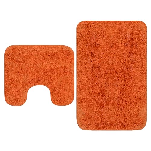 JUNZAI Badematten-Set 2-TLG. Stoff Orange, Carpet, Area Rug, Teppiche Wohnzimmer, Büroteppich, Teppischwhonzimmer, Schlafzimmer 133235 von JUNZAI