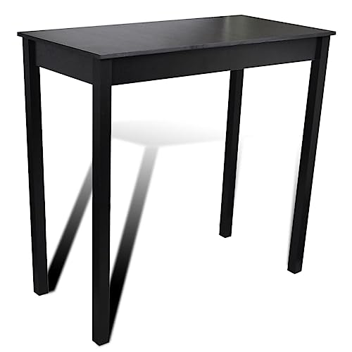 JUNZAI Bartisch, Stehtisch, Hoher Tisch, Bar Table, Thekentisch, Bar Tisch, Bistrotisch, Küchentisch, MDF Schwarz 115×55×107 cm von JUNZAI