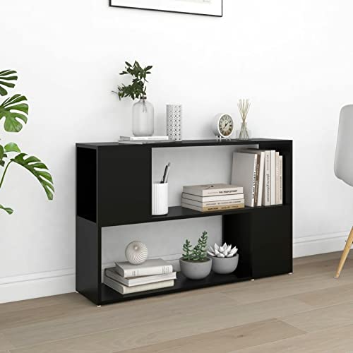 JUNZAI Bücherregal, Bookshelf, Regalbrett, Book Shelf, Bücher Regal, Deko Regal Wohnzimmer, Standregal, Schwarz 100x24x63 cm Spanplatte von JUNZAI