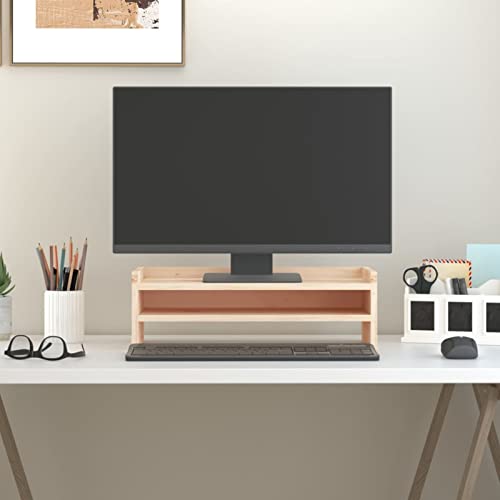 JUNZAI Monitorständer, Monitor Erhöhung, Schreibtischaufsatz, Monitor Erhöhung Schreibtisch, Bildschirm Erhöhung, Schreibtisch Regalaufsatz, 50x24x16 cm Massivholz Kiefer von JUNZAI