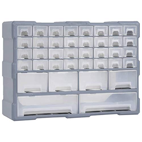 JUNZAI Multi-Schubladen-Organizer mit 40 Schubladen, Sortimentskasten Schubladen, Aufbewahrung In Einer Werkzeug Schublade, Kleinteile Schrank, Organizer Kleiderschrank, 52x16x37,5 cm von JUNZAI