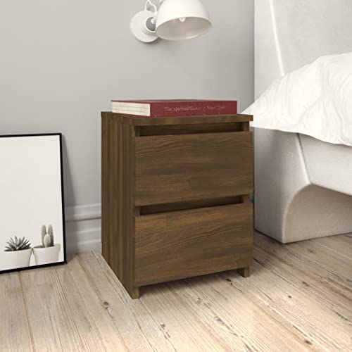 JUNZAI Nachttisch Braun Eichen-Optik 30x30x40 cm Holzwerkstoff, Nachtschrank, Nachtkästchen, Bedside Table, Nachtkommode, Nightstand, Nachttischschrank, Nachtkonsole von JUNZAI