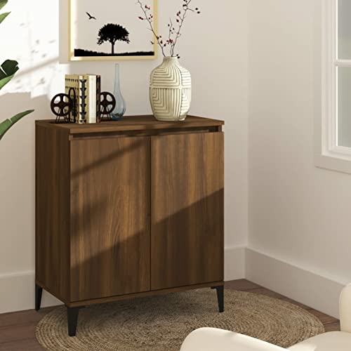 JUNZAI Sideboard, Kommode Schlafzimmer, Komodenschrank, Möbel Schlafzimmer, Sidebordmöbel, Braun Eichen-Optik 60x35x70 cm Holzwerkstoff von JUNZAI