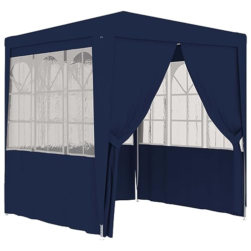 Profi-Partyzelt mit Seitenwänden, JUNZAI Festzelt, Pavillion, Bierzelt, Garten Party Zelt, Gartenzelt, Grillpavillon, 2,5x2,5 m Blau 90 g/m² von JUNZAI