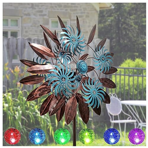Solar Solar Windrad, 213cm Groß WindräDer Garten, mit solarbetriebene Glaskugel Windrad Garten Metall Groß, FüR Terrasse Und Garten Solar Solar Windrad, 213cm Groß WindräDer Garten, mit solarbetriebene Glaskugel Windrad Garten Metall Groß, FüR Terrasse Und Garten von JUNZAI