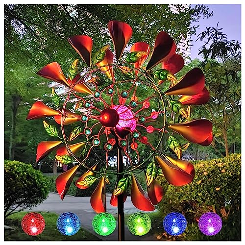 Solar Windrad Garten Metall, 210cm Groß WindmüHle, DoppelflüGel-WindmüHle Gartenstecker Groß, FüR Terrasse Und Garten Solar Windrad Garten Metall, 210cm Groß WindmüHle, DoppelflüGel-WindmüHle Gartenstecker Groß, FüR Terrasse Und Garten von JUNZAI