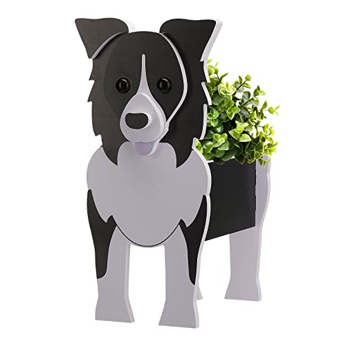 Hundepflanzer-Pflanztöpfe, PVC-Hundepflanzer-Pflanztopf, Cartoon-Haustier-Hunde-Blumentopf, Sukkulenten-Kaktus-Pflanzgefäß-Blumentopf-Pflanzenbehälterrahmen für Den Innen- und(Border Collie) von JUOPZKENN