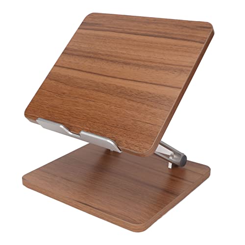 JUOPZKENN Laptop-Ständer aus Holz, Komfortable, Ergonomische, Regulierbare Design-Aluminiumlegierung, Tiefe Holzfarbe, Büro-Laptop-Halterung von JUOPZKENN