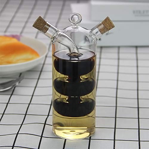 JUOPZKENN Öl- und Essigspender, Küchenzubehör, Glas-Olivenölflasche, Menage, 2-in-1-Ölflasche aus Transparentem Glas, Zwei Glas-Ölspenderflaschen für Den Kochbehälter in der Küche(#1) von JUOPZKENN