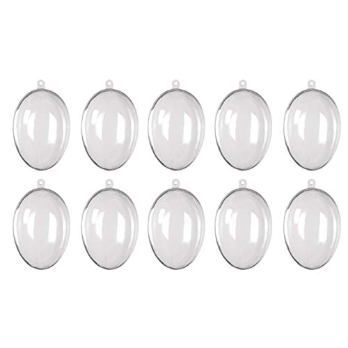 JUOPZKENN Plastikkugeln, 10 Stück, Transparente, Befüllbare Weihnachtsornamente, Kugeln, Plastikeier, Künstliche Eier, Spielzeug, DIY, Befüllbares Ei, Ostern, Hochzeit, Party, Zuhause,(#1 10cm) von JUOPZKENN