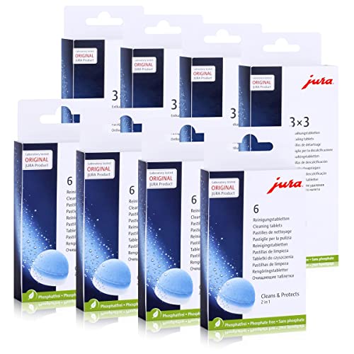 4x Jura Reinigungstabletten und Entkalkungstabletten für Kaffeevollautomaten von JURA