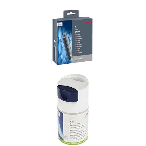 JURA original - CLARIS Smart+ Filterpatrone mit automatischer Filtererkennung - 4er-Pack + Mini-Tabs zur Milchsystem-Reinigung für 30 Reinigungen - TÜV-zertifizierte Hygiene - 90 g Dosiersystem von JURA