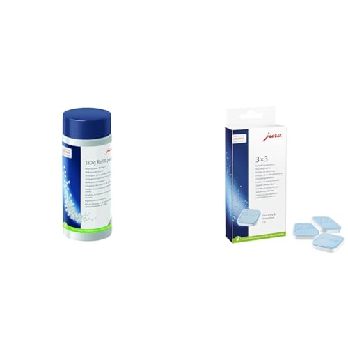 JURA original - Mini-Tabs zur Milchsystem-Reinigung für 60 Reinigungen - 24212 & original - Entkalkungstabletten für 3 Entkalkungsvorgänge - TÜV-zertifizierte Hygiene - 3er-Pack - 61848 von JURA