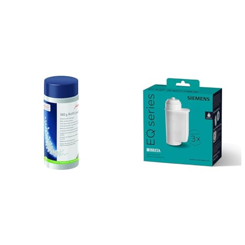 JURA original - Mini-Tabs zur Milchsystem-Reinigung für 60 Reinigungen - TÜV-zertifizierte Hygiene - 180 g Nachfüllflasche - 24212 & Siemens BRITA Intenza Wasserfilter TZ70033A von JURA