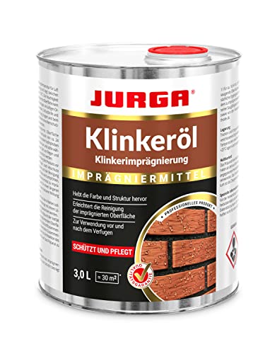 JURGA Klinkeröl Außen & Innen (3 L ca.30m²) Klinkerstein Imprägnierung Versiegelung & Hydrophobierung für Klinkersteine von JURGA