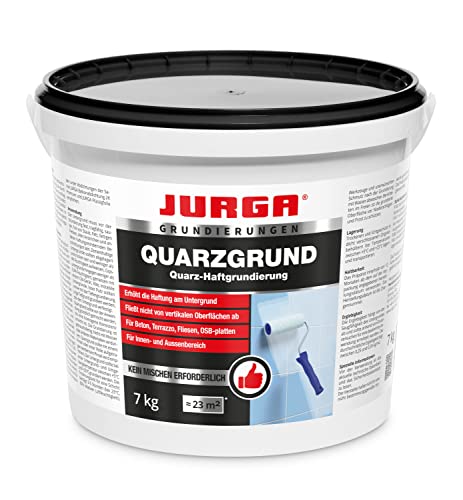 JURGA Quarzgrund Weiß 7 kg - Haftgrund Fliese auf Fliese mit Quarzsand - Quarzgrundierung auf Fliesen & Putz & Beton, Fliesengrundierung von JURGA