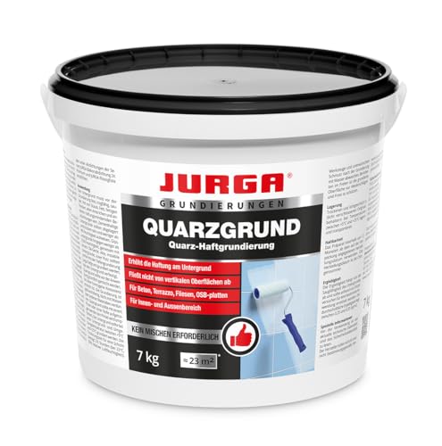 JURGA Quarzgrund Weiss 7 kg - ca.23m² Haftgrund Fliese auf Fliese mit Quarzsand - Quarzgrundierung auf Fliesen & Putz & Beton Fliesengrundierung von JURGA