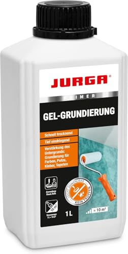 JURGA Tiefgrund LF 1 L (ca.10m²) GEL Grundierung für Wand & Bden, Grund Weiß für Außen & Innen von JURGA
