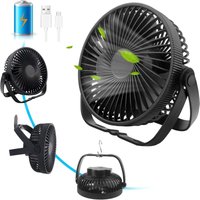 1-in-1-Tischventilator mit wiederaufladbarem Akku, leiser Tischventilator, leistungsstarker USB-Ventilator, tragbarer Mini-Ventilator mit 3 von JUSCH