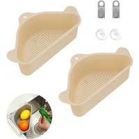 Jusch - 2 Stück dreieckige Spülbeckenhalter, Spülbecken-Abflusskörbe mit Saugnapf, multifunktionale Spülbecken-Abtropfgestelle für Küche und Jusch - 2 Stück dreieckige Spülbeckenhalter, Spülbecken-Abflusskörbe mit Saugnapf, multifunktionale Spülbecken-Abtropfgestelle für Küche und von JUSCH