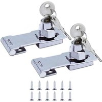 2er-Pack 3 Zoll Metall-Türriegel mit Vorhängeschloss und Schlüssel – Chrombeschläge von JUSCH