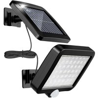 2er-Pack 56 LED-Solarleuchten für den Außenbereich mit Bewegungsmelder, IP65 wasserdicht, 120 Grad Beleuchtungswinkel, mit 5 m Kabel 2er-Pack 56 LED-Solarleuchten für den Außenbereich mit Bewegungsmelder, IP65 wasserdicht, 120 Grad Beleuchtungswinkel, mit 5 m Kabel von JUSCH