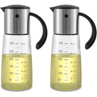 2er-Pack Glasflaschen zur Abgabe von Olivenöl – selbstkippender Gewürzbehälter mit automatischer Kappe und Stopfen – 300 ml 2er-Pack Glasflaschen zur Abgabe von Olivenöl – selbstkippender Gewürzbehälter mit automatischer Kappe und Stopfen – 300 ml von JUSCH