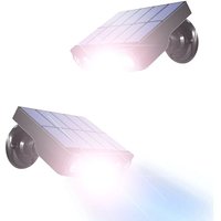 2er Set Solarleuchten Außen, Outdoor Solarlampe Wandleuchte mit Bewegungsmelder, 360° Outdoor Solarstrahler [1200mAh] Wasserdichte Laterne Outdoor von JUSCH