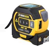 Jusch - 3-in-1-Multifunktions-Laser-Entfernungsmesser, hochauflösendes Digitaldisplay, mehrere Messmodi, ABS/Gummi-Material, Schwarz/Gelb von JUSCH