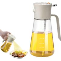 600 ml Ölsprühflasche, 2-in-1-Olivenölspender aus Glas, Olivensprühflasche, Öl- und Essigsprüher von JUSCH