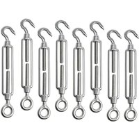 Jusch - Stück M5 Spannschloss-Kabelspanner, Edelstahl, verstellbares Spannschloss, Haken und Öse, 304 Edelstahl-Drahtspannschloss für Seil, Kabel, Jusch - Stück M5 Spannschloss-Kabelspanner, Edelstahl, verstellbares Spannschloss, Haken und Öse, 304 Edelstahl-Drahtspannschloss für Seil, Kabel, von JUSCH