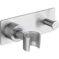 Duschkopfhalterung,Massiver Edelstahl matt geschliffen,Winkel Verstellbar Brausehalter Duschhalterung (Pose autocollante+1 crochet) von JUSCH