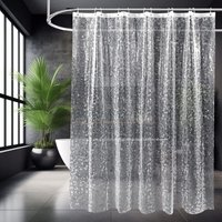 Duschvorhang 180 x 180 cm, 3D halbtransparenter EVA-Vorhang ohne Waschen, durchscheinendes Kieselsteinmuster Duschvorhang 180 x 180 cm, 3D halbtransparenter EVA-Vorhang ohne Waschen, durchscheinendes Kieselsteinmuster von JUSCH