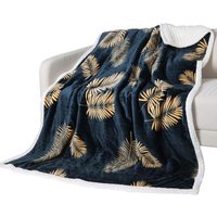 Flauschige doppelseitige Komfort-Fleecedecke, weiche und warme flauschige Flanell-Sofadecke 100 x 150 cm von JUSCH