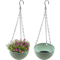 Hängende Blumentöpfe, hängender Pflanztopf, hängender Blumenkorb, Wandblumentopf für drinnen und draußen (blau, 2 Stück) von JUSCH