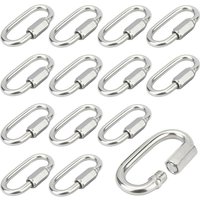 12 Stück M5 Schraubkarabiner, 304 Edelstahl Schnellverschlusskarabiner mit Schraubverschluss, Fester Karabiner zum Verbinden von Seilen, Ketten und von JUSCH