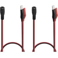 Jusch - 2er-Pack DC-Stecker auf Krokodilklemmen-Stromkabel, 50 cm/19,7 Zoll, 2,1 mm x 5,5 mm, 12 v DC-Stecker auf Krokodilklemmen-Stromkabel von JUSCH