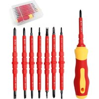 7-in-1-Magnetschraubendreher-Set, isolierter Schraubendreher, isolierter Elektriker-Schraubendreher mit Multifunktionsgriff, Schraubendreher, von JUSCH