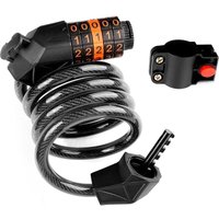 Jusch - Anti-Diebstahl-Fahrrad-Vorhängeschloss, langes 150 cm x 12 mm Anti-Diebstahl-Kabel mit 5-stelliger intelligenter Codeebene für Fahrradschloss Jusch - Anti-Diebstahl-Fahrrad-Vorhängeschloss, langes 150 cm x 12 mm Anti-Diebstahl-Kabel mit 5-stelliger intelligenter Codeebene für Fahrradschloss von JUSCH