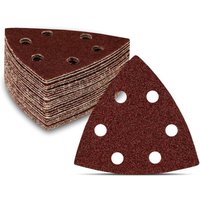 Delta-Schleifdreiecke 60 Stück 6 Löcher 90 x 90 x 90 mm Mixpack (je 10 x Körnung 40/60/80/120/180/240) für Deltaschleifer Schleifblätter Schleifpapier von JUSCH