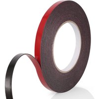 Extra starkes doppelseitiges Klebeband, 1 Rolle (10 mm x 10 m), schwarzer PE-Schaum, rote Folie, wasserdichtes und extrem temperaturbeständiges von JUSCH