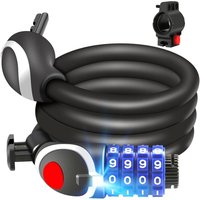 Jusch - Fahrradschloss, 120 cm x 12 mm Kabel, Diebstahlschutz für Fahrräder/Roller/Motorräder/Fahrradtor, mit 4-stelligem Smartcode und von JUSCH
