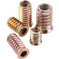 M8 x 25 mm Gewindeeinsatz, Holzeinsatz, Einschraubmuttern, Sechskantmutter mit Gewinde aus Zinklegierung, Einschraubsechskant (100 Stück) von JUSCH