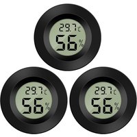Jusch - Mini-Digital-LCD-Thermometer-Hygrometer -50 70 10 % 99 % relative Luftfeuchtigkeit, tragbar für Büroküchen-Humidors, Reptilien-Inkubatoren (3 von JUSCH