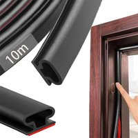 Tür-Fenster-Dichtung, Kälte- und Schalldämmung, Typ-D-Gummi-Türdichtung, selbstklebender TPE-Dichtungsstreifen, Eingangsdichtung (10 m, schwarz) von JUSCH