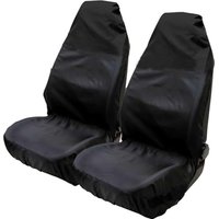 Jusch - Universeller, wasserdichter Auto-Vordersitzschutz aus Nylon, 75 x 55 x 55 cm (2er-Set), Schwarz von JUSCH