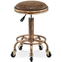 Jusch - Vintage-Barhocker, Rollenhocker, 360° drehbarer Barhocker, höhenverstellbarer Barhocker 50–64 cm, Friseurhocker, Werkstatthocker, von JUSCH