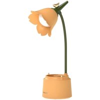 LED-Schreibtischlampe für Kinder, Blumen-Tischlampe, Leselampe mit einstellbarem Licht und Berührungssensor (Gelb) von JUSCH